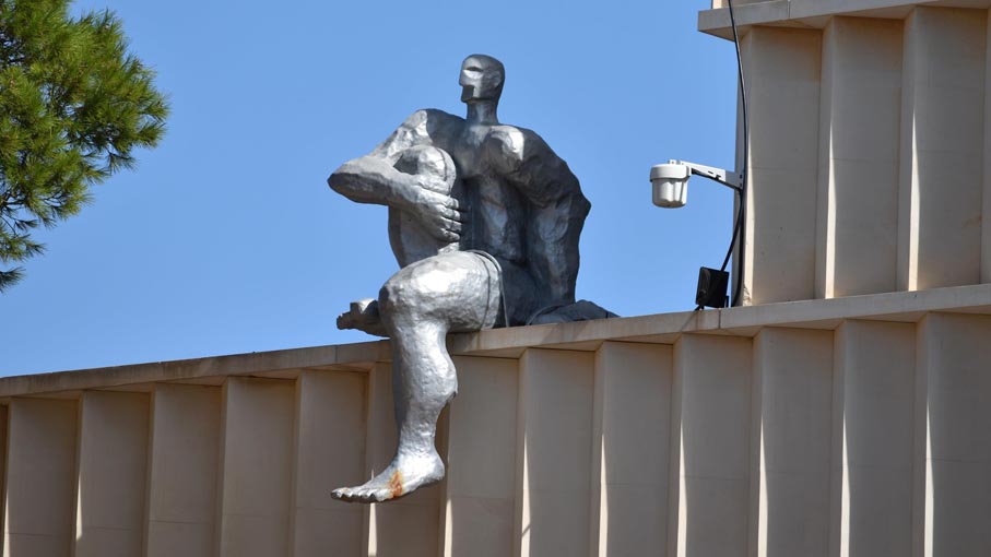 Sculpture on top of the Cap Vermellcultural centre.