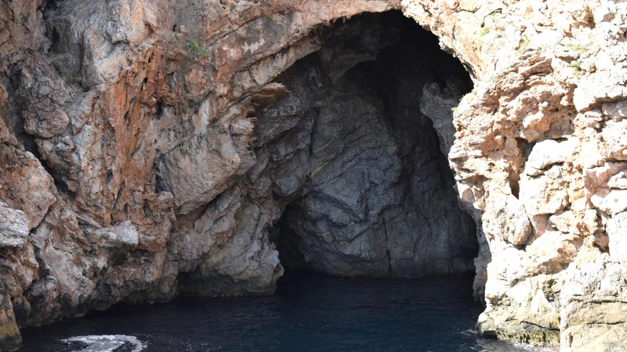 The boat almost went into the cave!