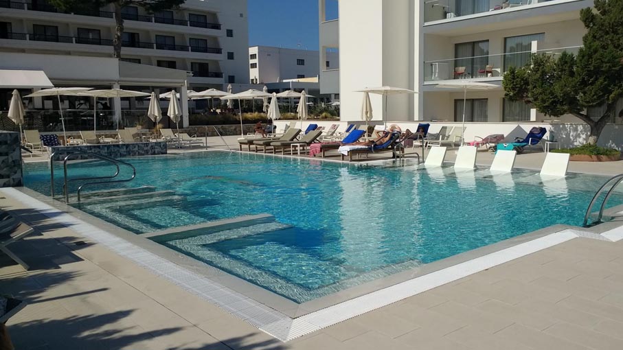The popular medium sized pool at our hotel.