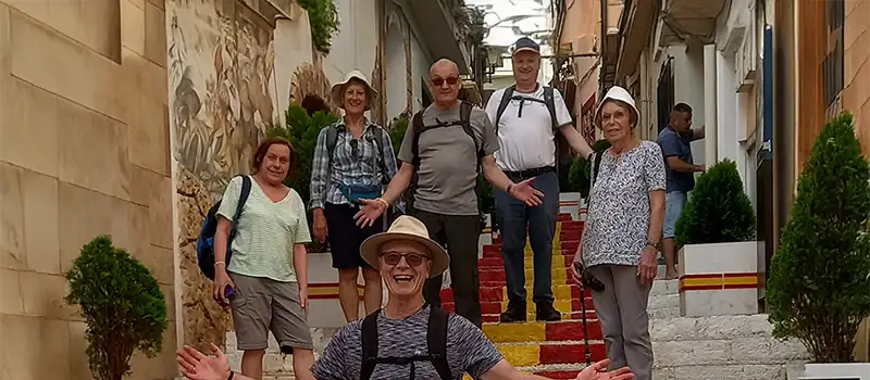 Spanish Steps in old Calpe Walking in Costa Blanca