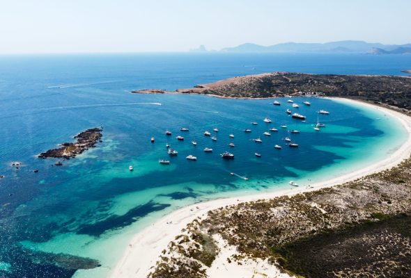 Aerial,View,Of,The,Beaches,Of,Ses,Illetes,On,The